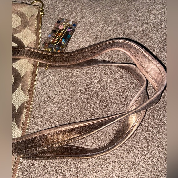 Coach Poppy Op Art Gold and Brown #13826 - Picture 7 of 16